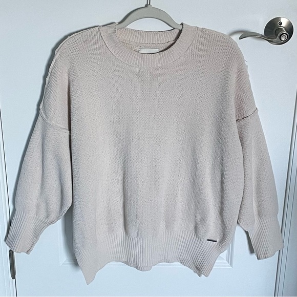 Abercrombie & Fitch Cream Oversized Crewneck Sweater  - 35618 - Picture 3 of 15